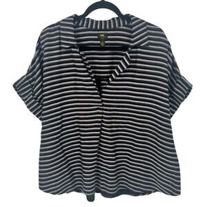 Lee Striped Polo Shirt with Button Back Detail Size Large